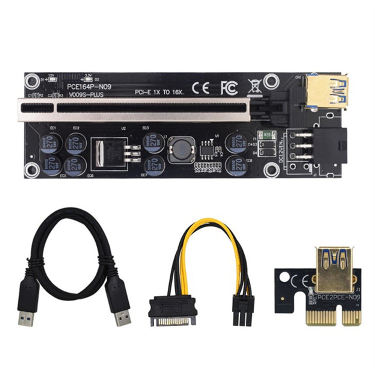 Riser Card 009s Plus PCI-E PCIE PCI Express X16 GPU 6in Adapter card USB 3.0 Cable 1X 16X Extender