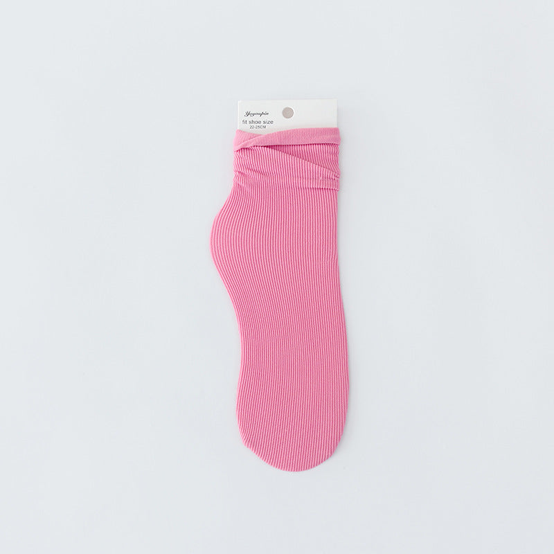 Fashion Solid Color Velvet Ice Socks