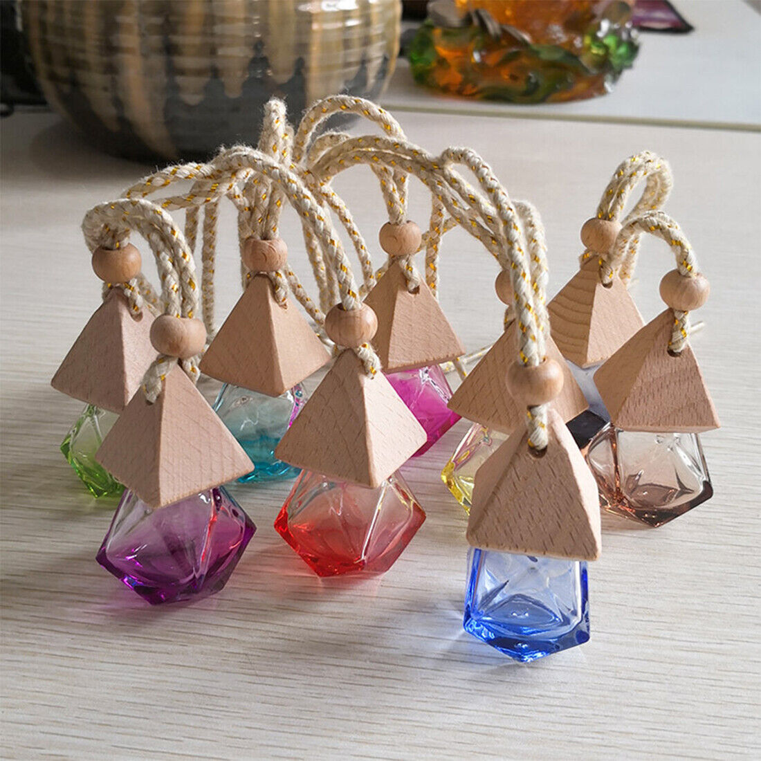 20x Hanging Empty Car Mini Perfume Bottle Diffuser Air Freshner Gadget Ornament