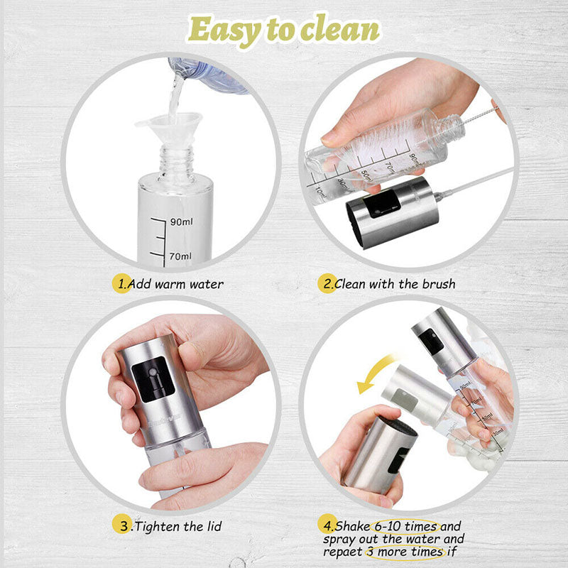 2PCS Stainless Oil Sprayer Cooking Mister Spray Fine Bottle Kitchen Tool UK