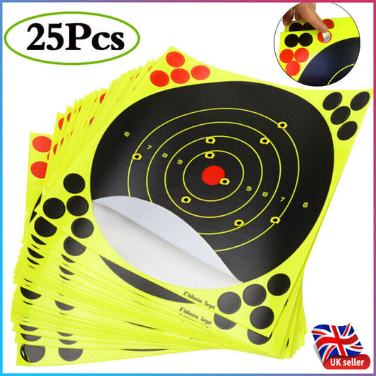 25PCS Splatter 8inch Shot Target Shoot Rifle Pistol Reactive Air N C 8 Glow Type UK