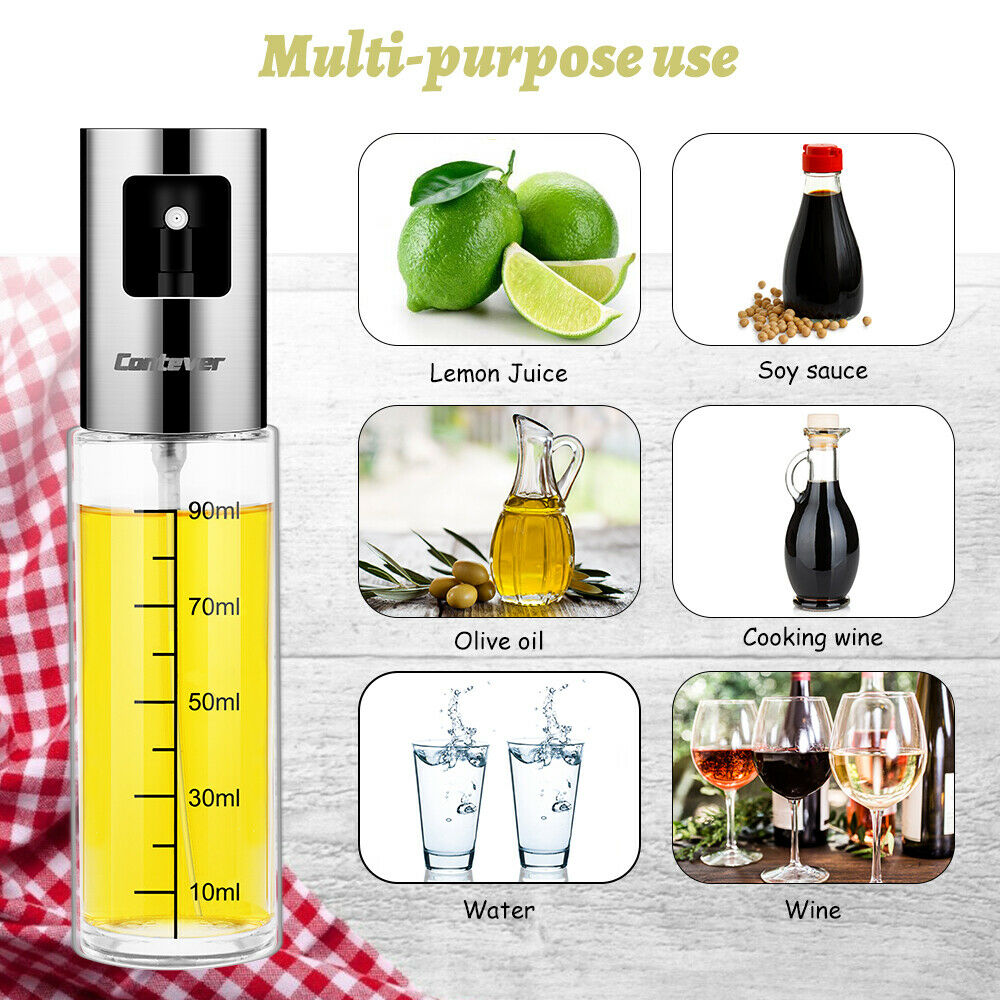 2PCS Stainless Oil Sprayer Cooking Mister Spray Fine Bottle Kitchen Tool UK