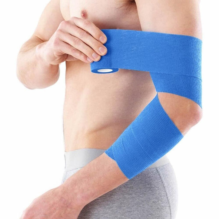 12Pcs Cohesive Elastic Bandage Adhesive Wrist Ankle Gauze Tape Vet Wrap 7.5cm