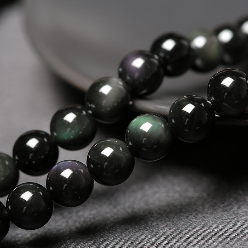 Natural crystal Obsidian Bracelet female Korean couple bracelets Agate Bracelet Mens transport bead jewelry simple