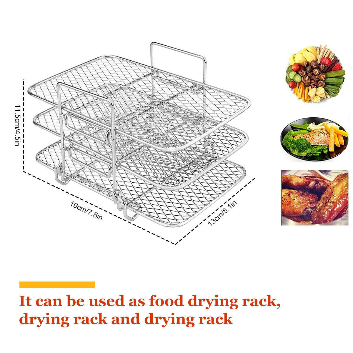 Air Fryer Rack For Ninja Dual Air Fryer 304 Stainless Steel Multi-Layer Dehydrat