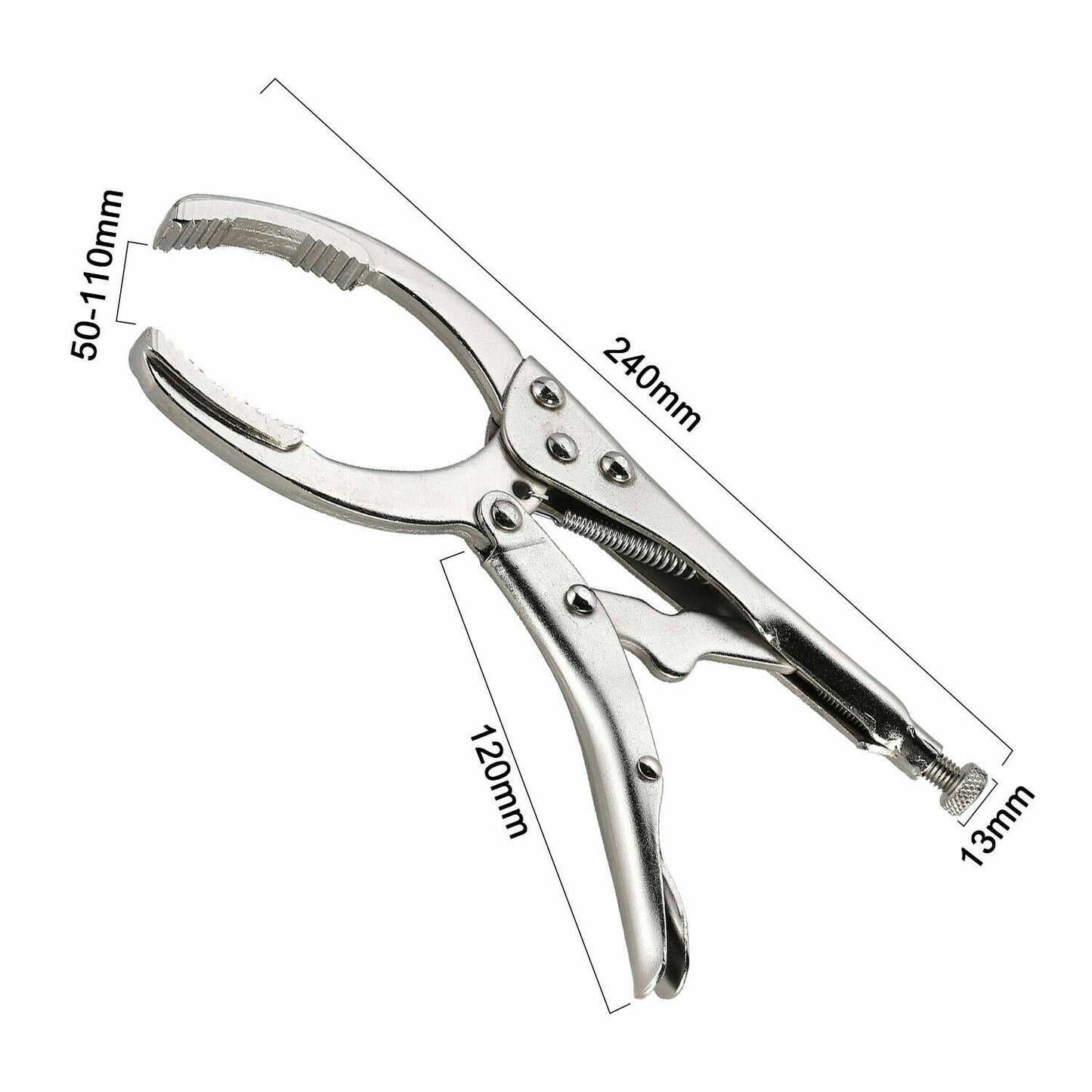 Adjustable Oil Filter Wrench Removal Tool Locking Pliers Hand Remover 50mm-110mm