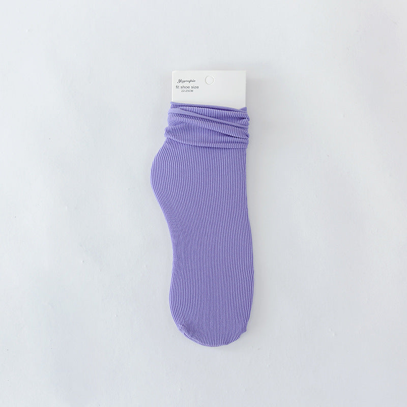 Fashion Solid Color Velvet Ice Socks