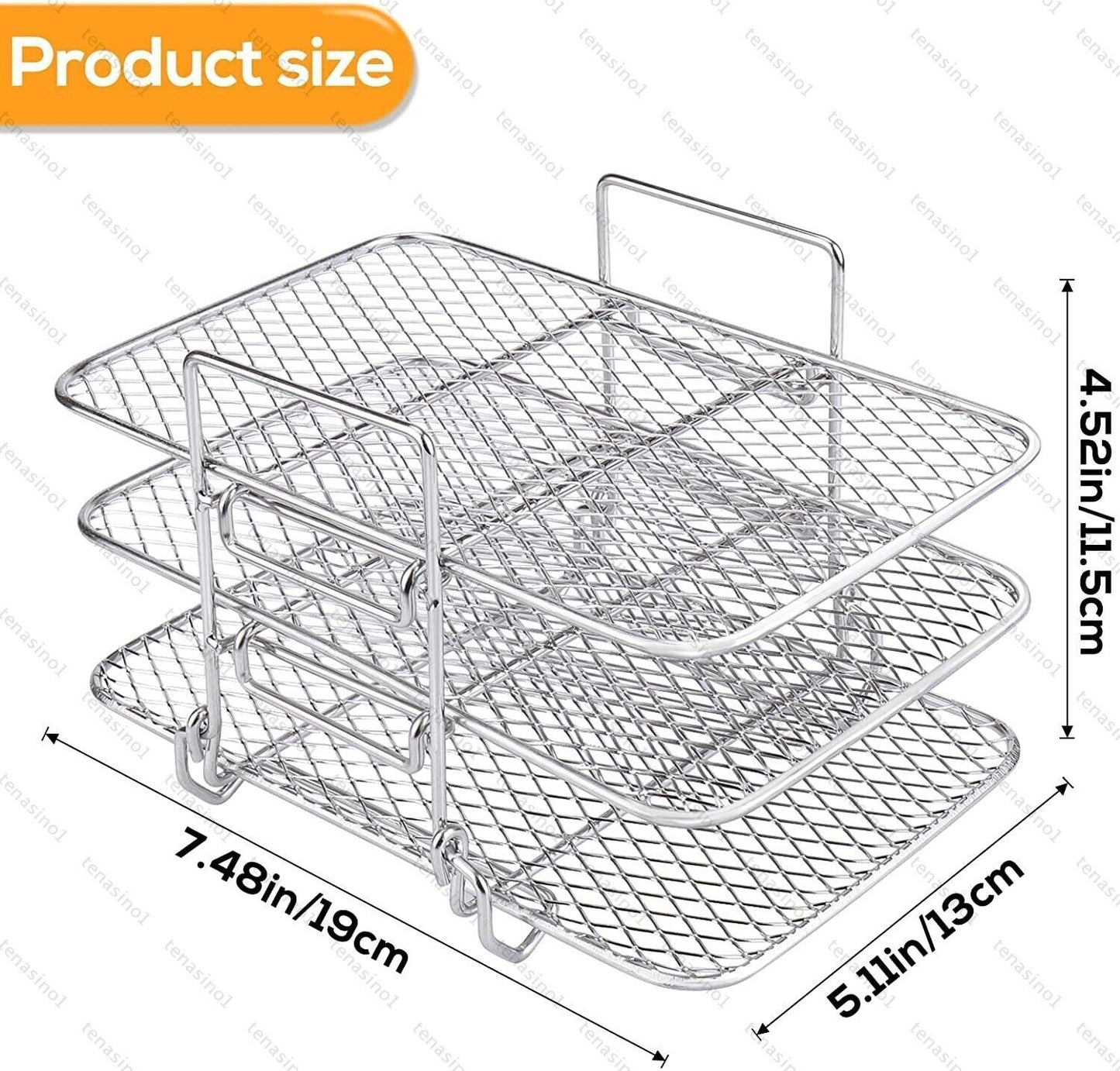 Air Fryer Rack For Ninja Dual Air Fryer 304 Stainless Steel Multi-Layer Dehydrat