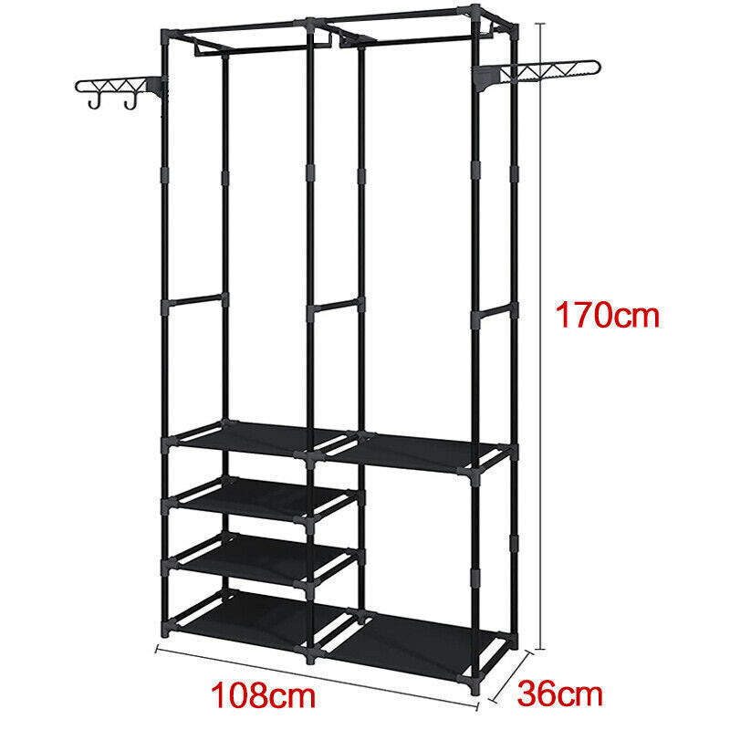 Heavy Duty Metal Clothes Rail Storage Garment Shelf Hanging Display Stand Rack