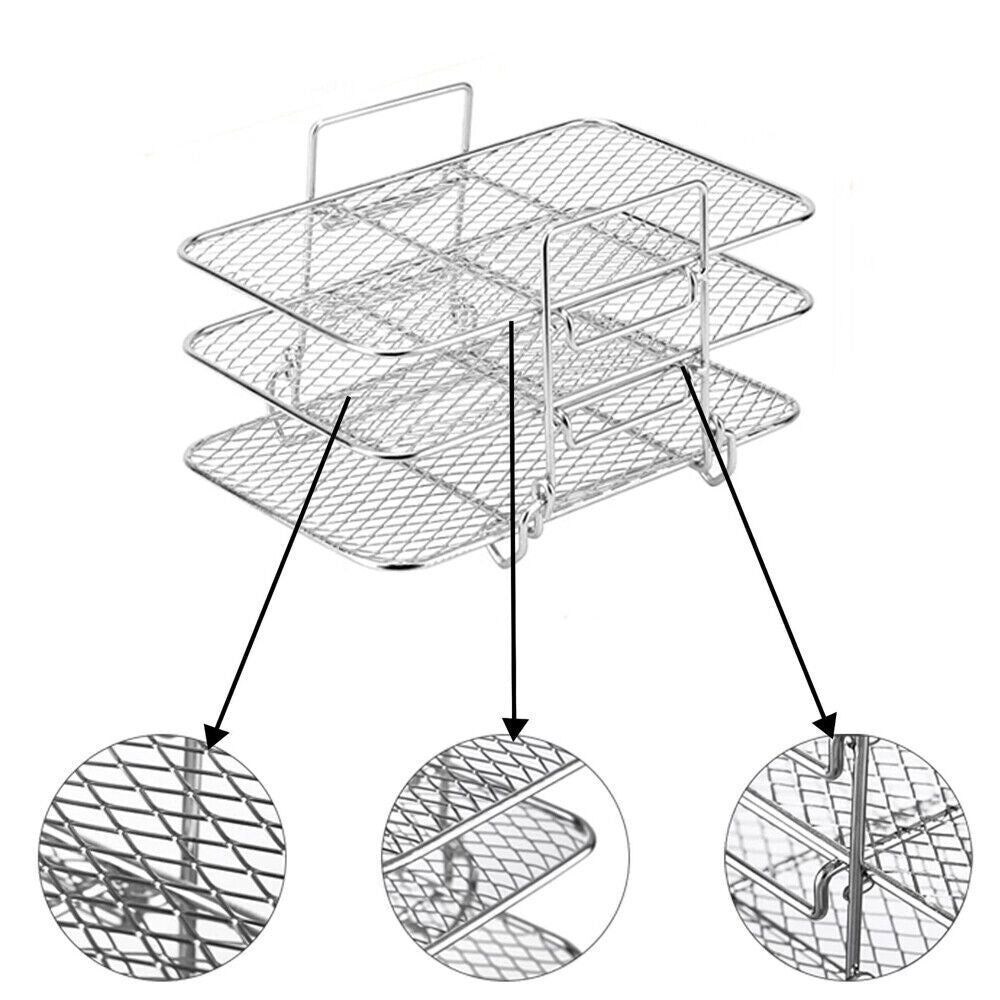 Air Fryer Rack For Ninja Dual Air Fryer 304 Stainless Steel Multi-Layer Dehydrat