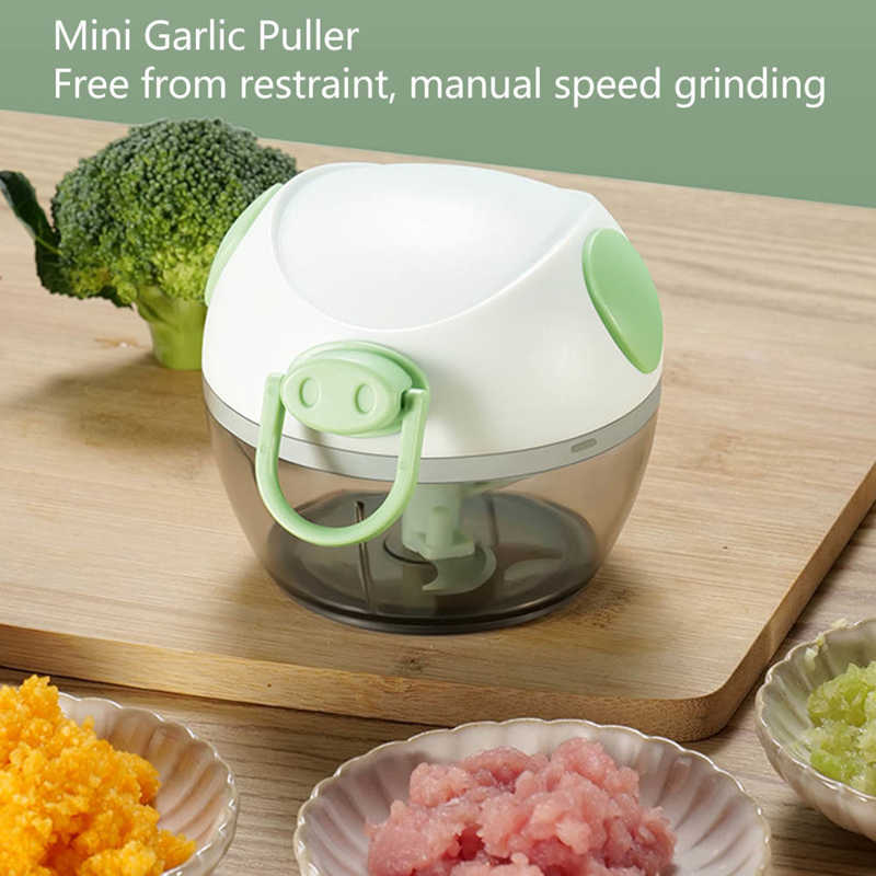 Manual Meat Mincer Garlic Chopper Rotate Garlic Press Crusher Vegetable Onion Cutter Kitchen Cooking Accessories Household Multifunctional Garlic Cutter, Manual Garlic Puller, Small Seasoning Mixer