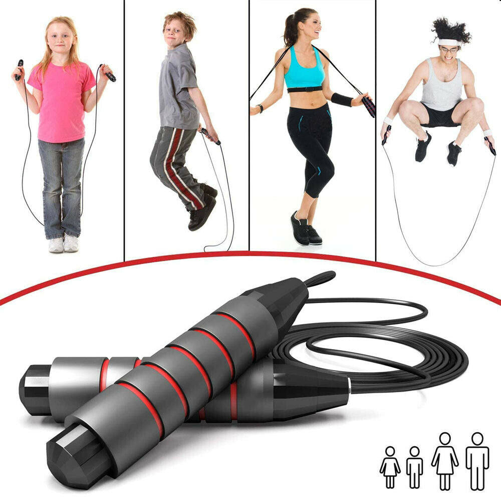 Jump Rope Gym Aerobic Exercise Boxing Skipping Adjustable Bearing Speed Fitness