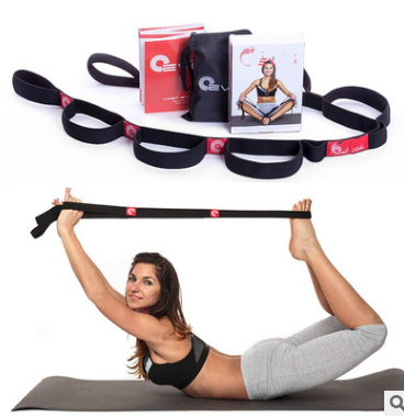 Yoga Stretch Strap Elasticity Yoga Strap with Multiple Grip Loops