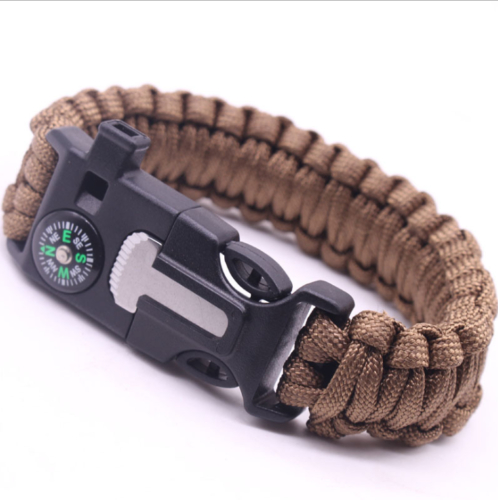 Emergency Paracord Bracelets, Survival Bracelet With Embedded Compass Whistle Survival Fire Starter Scraper Accessories, Suit For Hiking, Camping, Fishing And Hunting