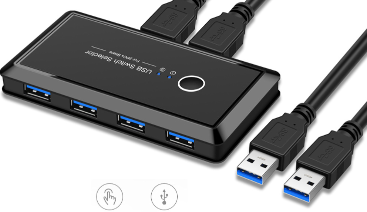 Usb multi-interface two-in four-out splitter