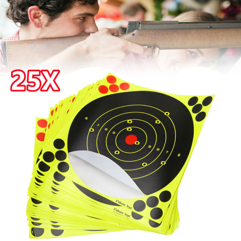 25PCS Splatter 8inch Shot Target Shoot Rifle Pistol Reactive Air N C 8 Glow Type UK