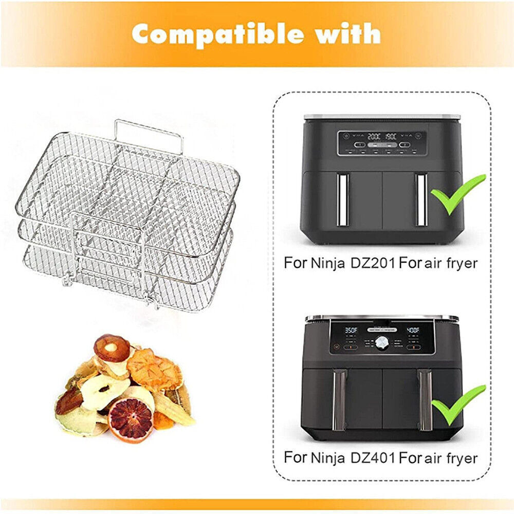 Air Fryer Rack For Ninja Dual Air Fryer 304 Stainless Steel Multi-Layer Dehydrat