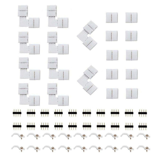 4 Pin  L Shape Connector Straight Connector Adapter For 5050 LED Strip Light