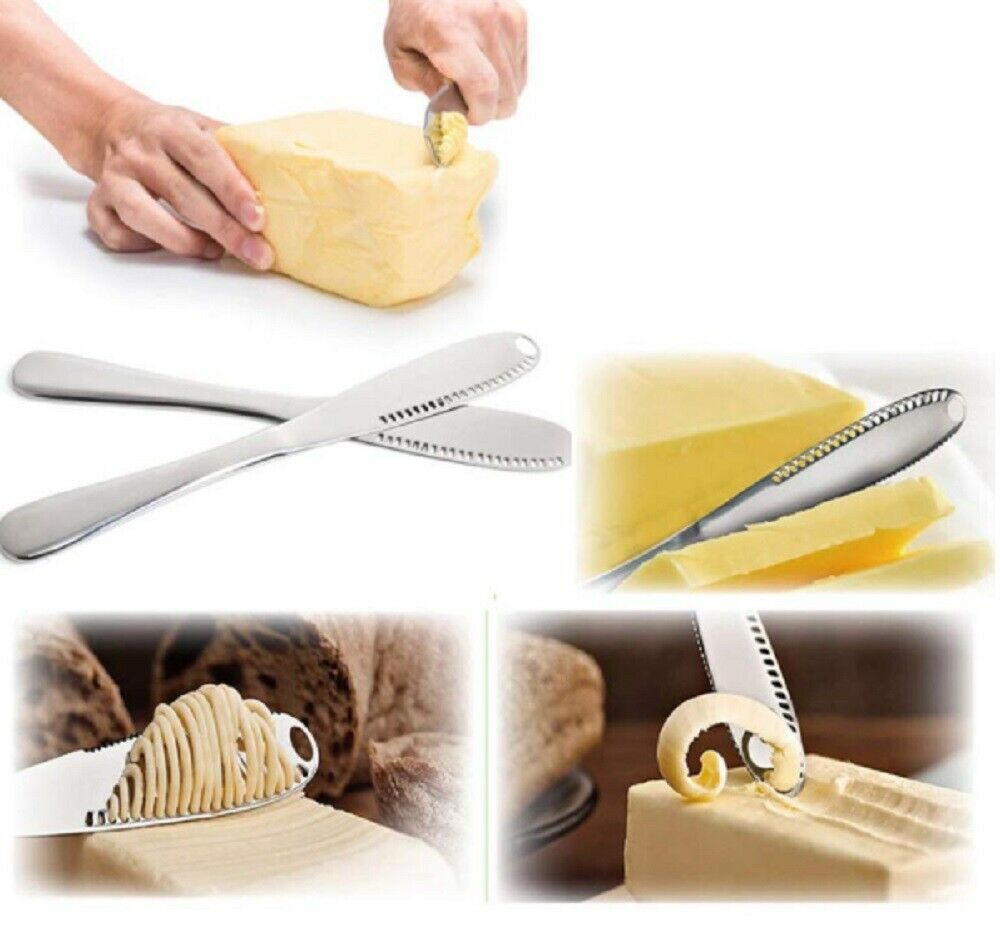 3 In 1 Stainless Steel Butter Spreader Knife Butter Curler Spreader Butter Knife