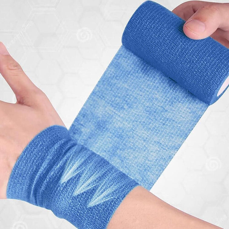 12Pcs Cohesive Elastic Bandage Adhesive Wrist Ankle Gauze Tape Vet Wrap 7.5cm