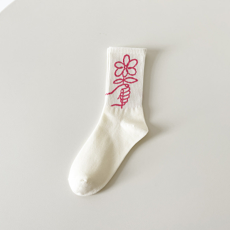 Japanese Creative Graffiti Colorful Mid Tube Socks