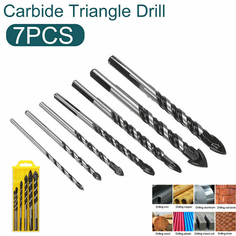 7XMulti-Material Tile Drill Bits Set Glass Ceramic Porcelain Granite Marble UK