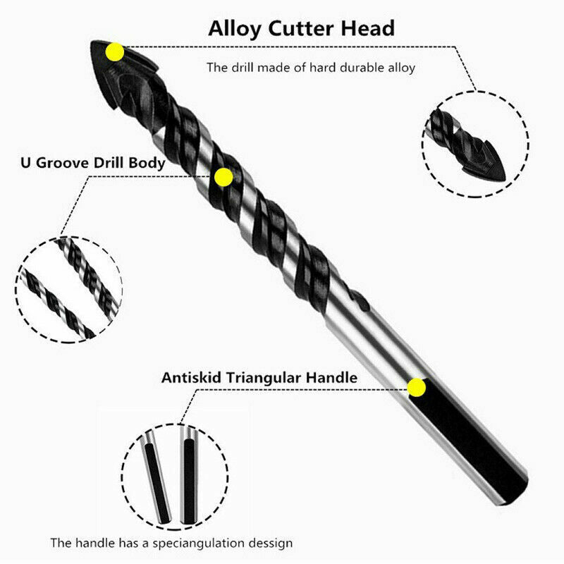 7XMulti-Material Tile Drill Bits Set Glass Ceramic Porcelain Granite Marble UK