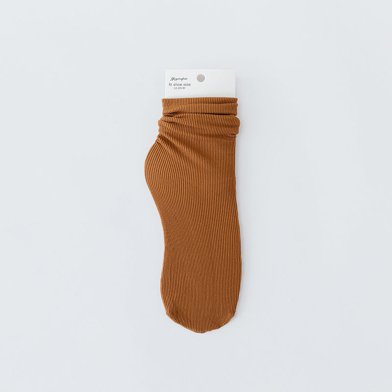 Fashion Solid Color Velvet Ice Socks