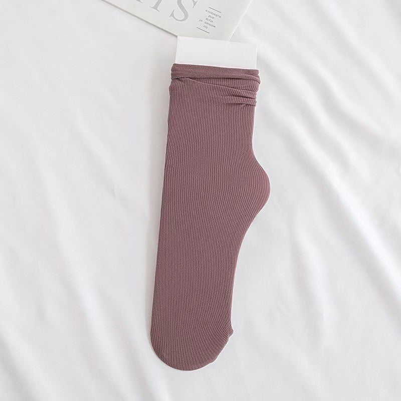 Fashion Solid Color Velvet Ice Socks