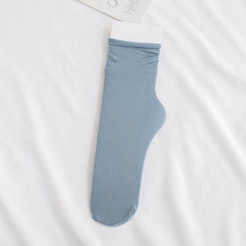 Fashion Solid Color Velvet Ice Socks